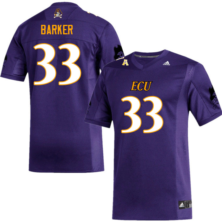 Men #33 Zakye Barker ECU Pirates College Football Jerseys Sale-Purple